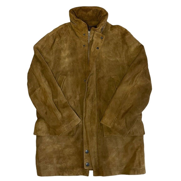 Vintage Nautica 100% Leather Shell Suede 5 Pocket Jacket Brown Men’s Size 40 - Picture 8 of 12